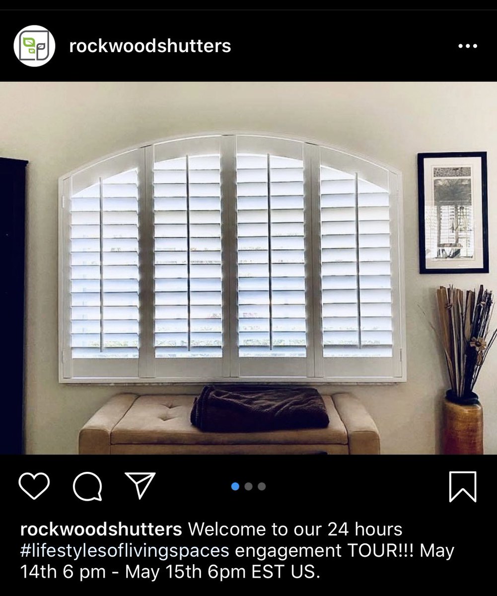 RockwoodShutter's tweet photo. Looking for a fun way to get ideas to decorate your home?!                  Check out Rockwood Shutters on Instagram for Lifestyle of living spaces virtual engagement tours #lifestyleoflivingspaces  @RockwoodShutter  #Instagram https://t.co/tnawdg5IBq
