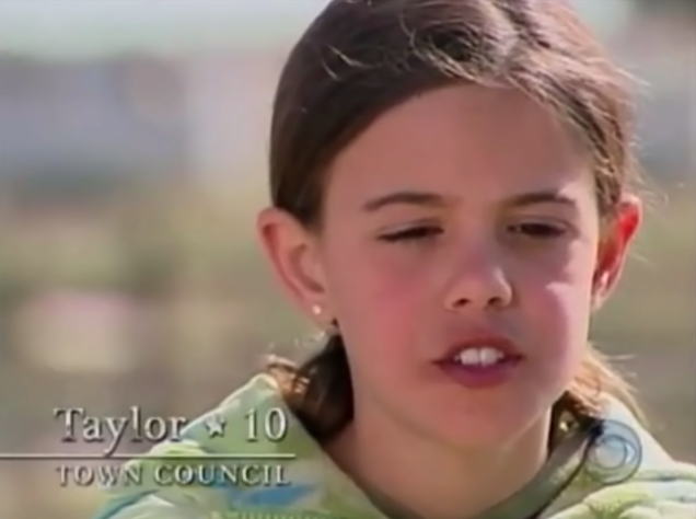 "Here, in a kid's world, there's no President Bush, there's nothin'."Foreshadowing of Taylor's arc.