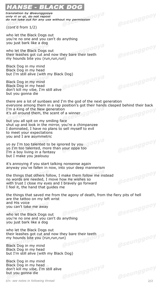 승구야 On Twitter Victon S Hanse Black Dog English Lyrics Translation Thread Victon1109