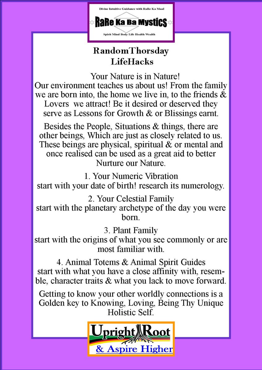 UPRR_AH's tweet photo. RandomThorsday #LifeHacks
- This week - Our #Metaphysical Mender, Teacher &amp; #SocialResearcher Helps us #RememberReminder our #SpiritMindBody Selfs
.
#NurtureNature #SelfDiscovery #selfawareness #holistic #selflove #love 
Check out 
@rarekabamystics
 for RandomThorsday Video logs https://t.co/2lP7d0NLye