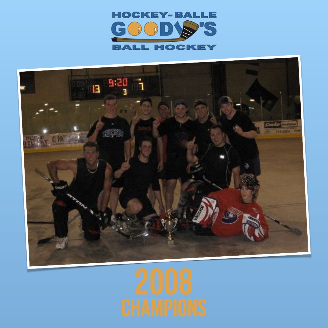 GoodysBallHKY's tweet photo. The first ever Goody's Ball Hockey champions in 2008 featured a number of pro hockey players on the roster, including future NHLer Andrew MacDonald

Recognize any other familiar faces?
#ThrowbackThursday https://t.co/2HKBZyjYCh