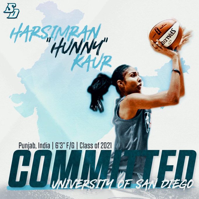 Reports: Indian basketball player Harsimran Kaur commits to University of San Diego in NCAA Division 1