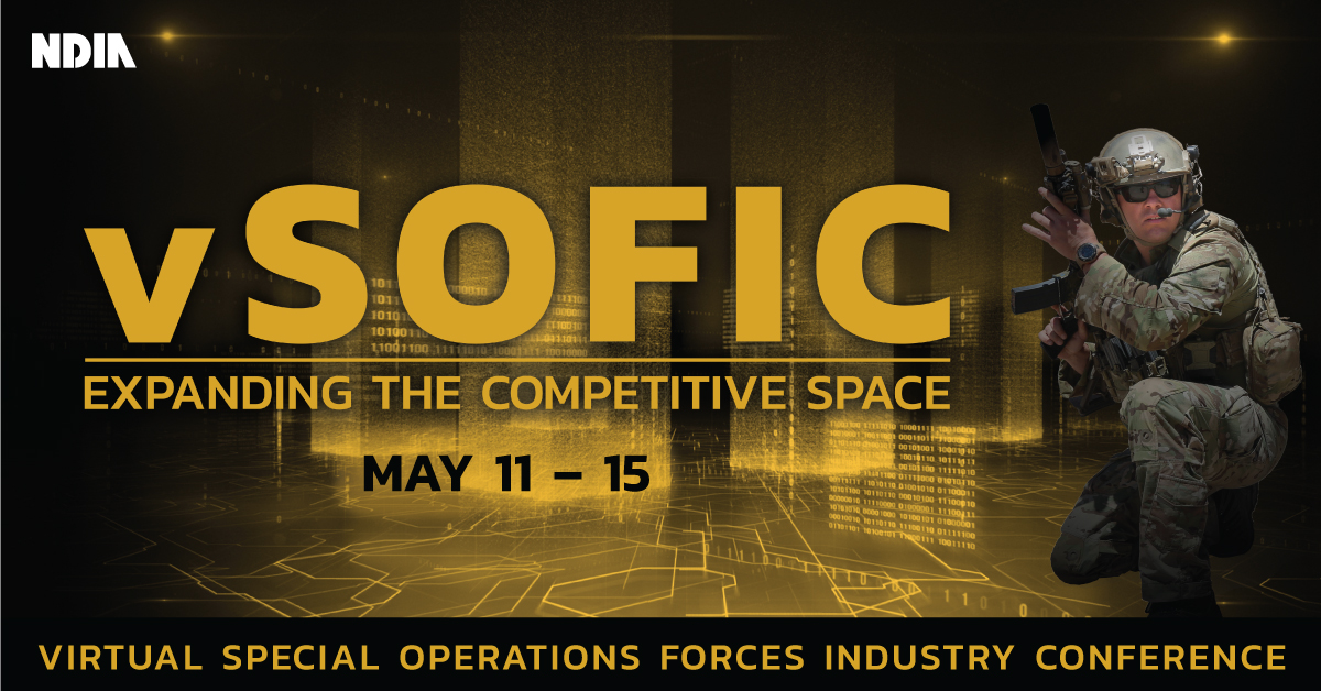 NDIAToday's tweet photo. Directors of USSOCOM Acquisition Agility and SOFWERX will highlight recent rapid prototyping, collaboration, and competitive acquisition processes conducted by SOCOM and SOFWERX at 3:00 PM EDT at #vSOFIC. Don't miss this session! Register at https://t.co/k4YKdqkph3 https://t.co/roNzT1ff7q
