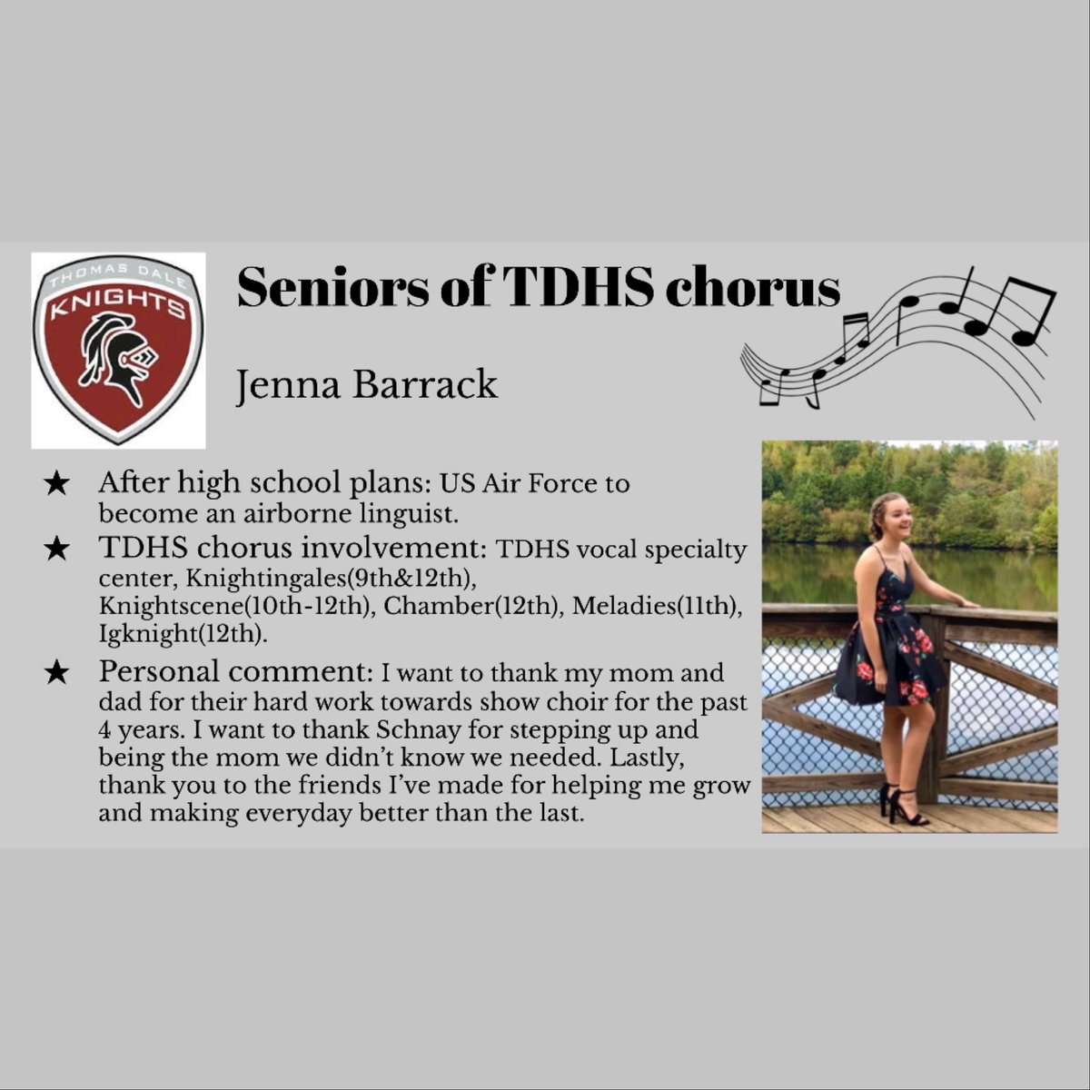 Class of 2020 Senior Spotlight: Jenna Barrack!