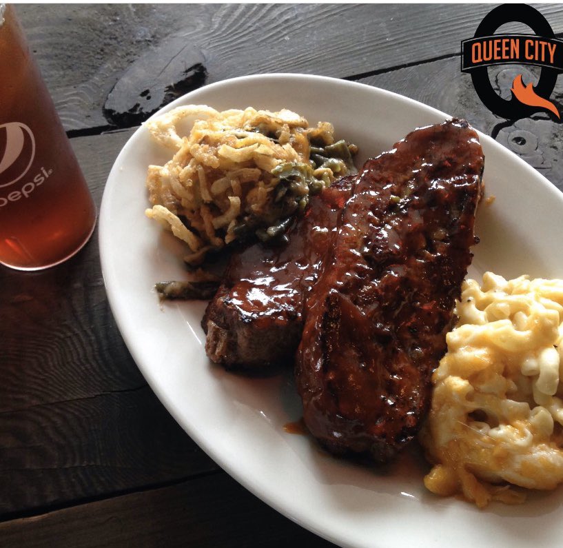 On Thursday everyone eats Smoked Meatloaf! Quantity is limited &amp; available until it sells out. Go to QueenCityQ.com to order with 2 sides for only $9. Or get the Family Pack that feeds 4-6 and includes 2 pints of sides and 12 hushpuppies w/ honey butter for  $40