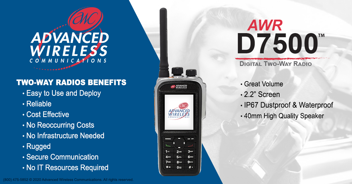 AWCHealthcare's tweet photo. The AWR-D7500 two-way digital radio is not your mother’s walkie talkie. With surpassed voice quality and efficient battery life we are changing the future of communication. https://t.co/yKe31ekJW3

#notyourfatherswalkietalkie #walkietalkie #twowayradio https://t.co/qf9kQYcSS7