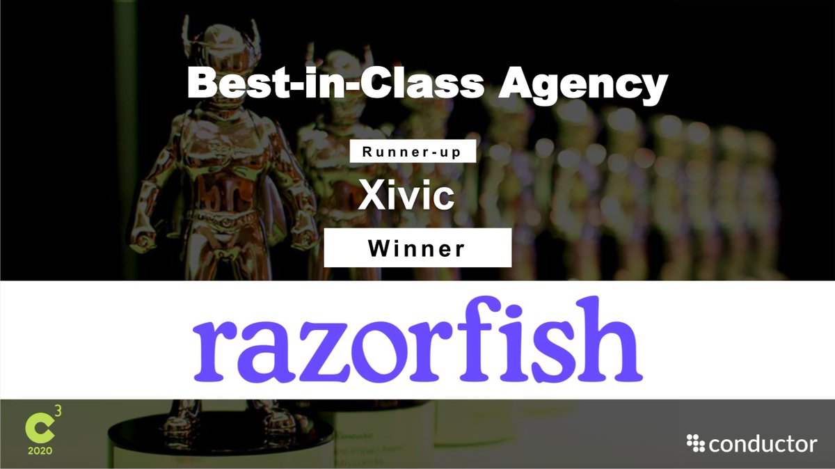 rokkan's tweet photo. What an honor for our SEO team to have been nominated and recognized as Best in Class Agency at @Conductor's 2020 #C3NY Conference. https://t.co/dvoyRsDDw8 https://t.co/xXFio2VGC1