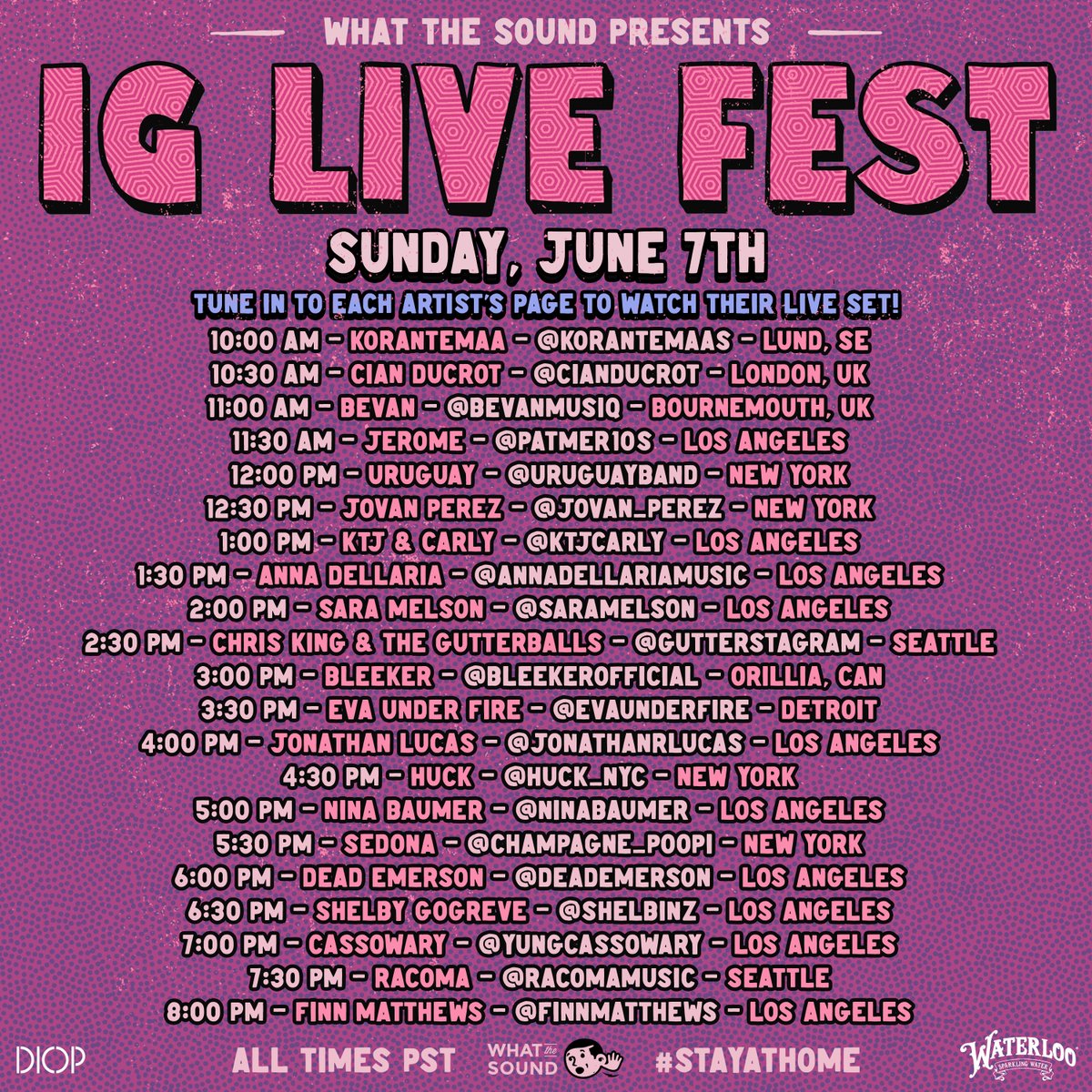 WhatTheSound's tweet image. JUST ANNOUNCED!! 
#IGLIVEFEST ft. 42 artists from around the world. 
RSVP on FB: facebook.com/events/1993462…
IG Post: 
instagram.com/p/CALd_ymhshr/