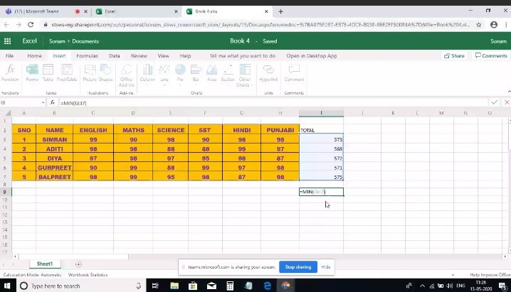 Sonam53080068's tweet photo. #Class 9th.#remotelearning #MSExcel #FormulasAndFunctions . Students learned how to use different formulas and functions.#35Students attended. @OneNoteEDU
@Prabhjo60556013 @STSWSRAJGOMAL @cbseindia29 @MicrosoftEDU @OneNoteEDU
@kbkaushik1 @vjauhari1 @JuanaTech @zelfstudie https://t.co/hezL0ALNgO