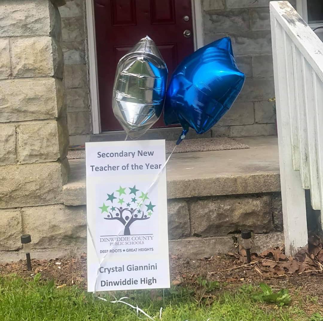 DinwiddieGens's tweet photo. Congrats to Crystal Giannini for being named DCPS Secondary New Teacher of the Year! We are so proud of you ❤ https://t.co/P71bF1x7ZE