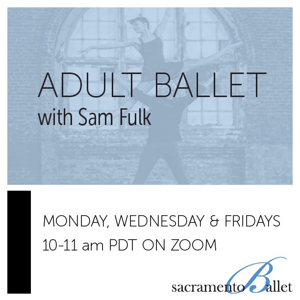 SacBallet's tweet photo. #EverybodyDanceNow: We offer adult ballet three times a week!
Drop-in ($10)
Questions? info@sacballet.org
Julia Feldman and Stefan Calka at the @thesacrailyards. Photo by @KeithSutter1.
#SocialDistDancing #DancingWithMyself #AdultBallet #BalletforAll #SacramentoBallet https://t.co/LU0FEvf259