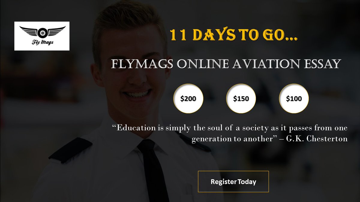 aviation_alphas's tweet photo. #flymagsessay its 11 days to start up the 2nd edition of Our Online Aviation Essay competition.  We all wish you luck on our fort-coming event.
#aviation #AvGeek #flymags #flyemiratesflybetter 
#FlyEaglesFly #FlyOverChina @JonRHowell @FAPA https://t.co/sMQ1Tm1HwM