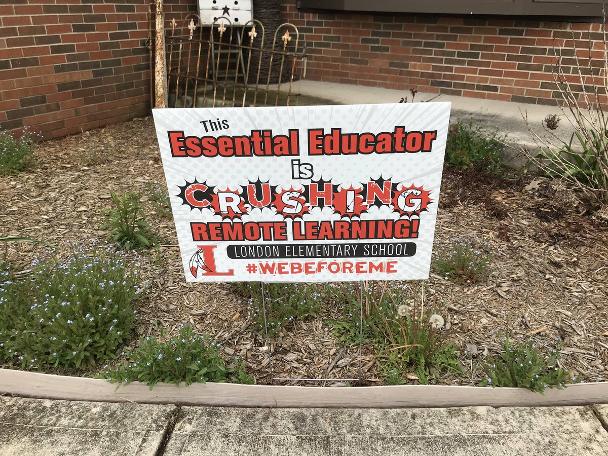 greyfringe's tweet photo. I came home from school and saw this! Proud to be a teacher at LES!#WeBeforeMe #LondonPossible https://t.co/hCgmL7enhM