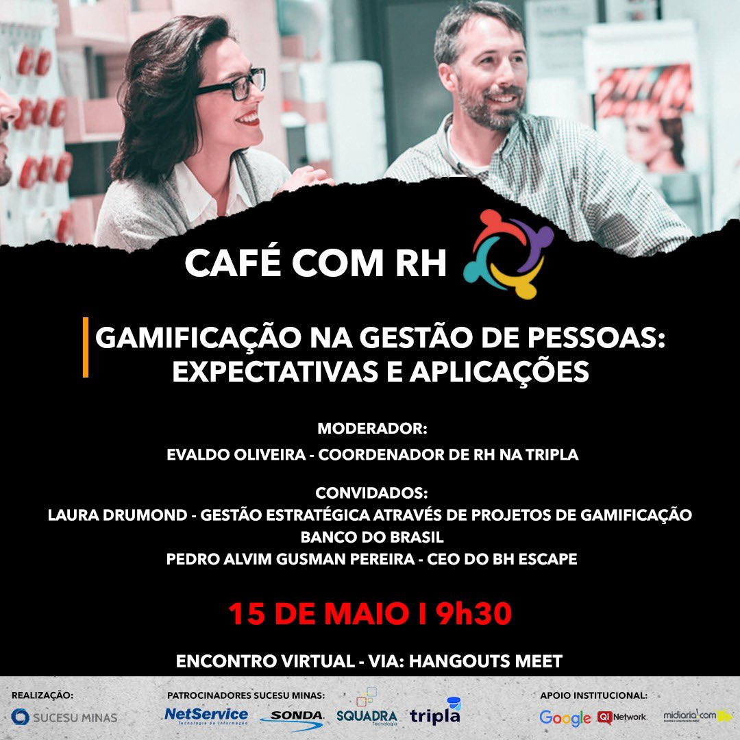 sucesuminas's tweet photo. AMANHÃ TEM CAFÉ COM RH ☕️
Gamificação na Gestão de Pessoas: expectativas e aplicações

Corre que ainda da tempo de fazer sua inscrição.

Acesse https://t.co/M0QCUWi302 e inscreva-se, as instruções chegarão no e-mail cadastrado.

Te aguardamos, vem! https://t.co/Z68SONFZuA