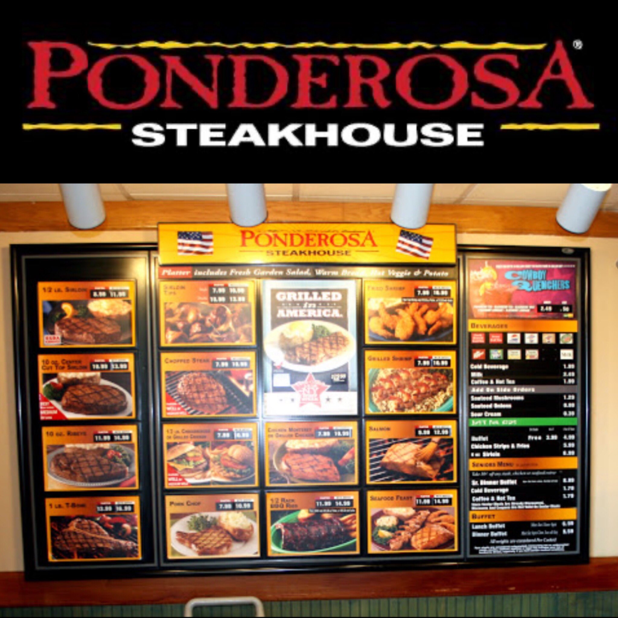 Ponderosa menu cheap