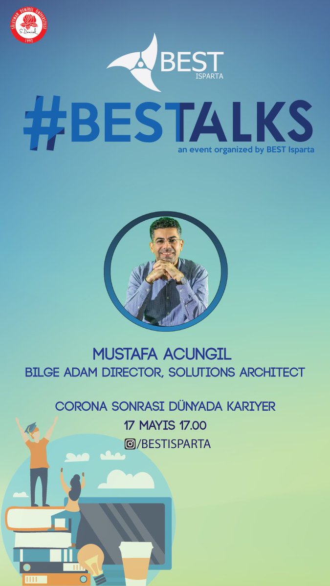 BESTIsparta's tweet photo. “Corona Sonrası Dünyada Kariyer” konulu yayınımızı Instagram hesabımızdan gerçekleştireceğiz. 17 Mayıs Pazar günü saat 17:00’da görüşmek üzere 🤩💖 @sdutopluluklar #BESTALKS https://t.co/alMGAdxBvp