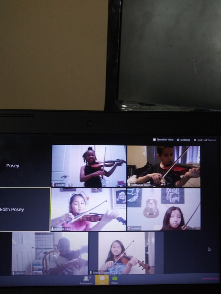 MusicChancellor's tweet photo. Ms. Posey's Virtual Violin Class! #AliefArtsMatter https://t.co/zliq6wn9Xy