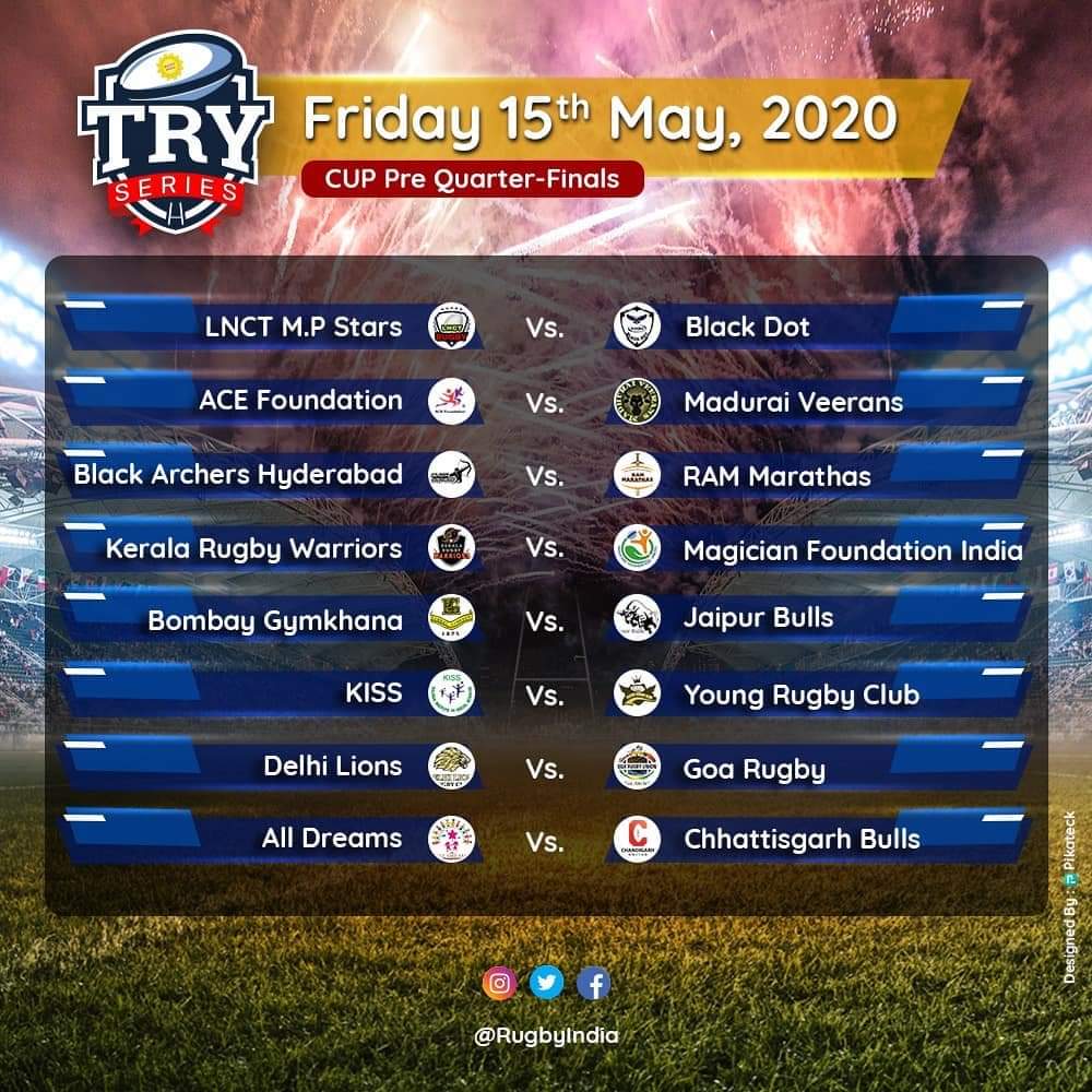 acefoundationIN's tweet photo. Here is the tomorrow's line up for @RugbyIndia #TRYSeries Pre Cup Quarter Finals. We take on Madurai Veerans do vote for @acefoundationIN to make us win, to proceed to next round.
#WeAreChampions #WeAreTogether #PlayTogether #PlayRugby #StayHome #StaySafe https://t.co/tdkb8rgI8z
