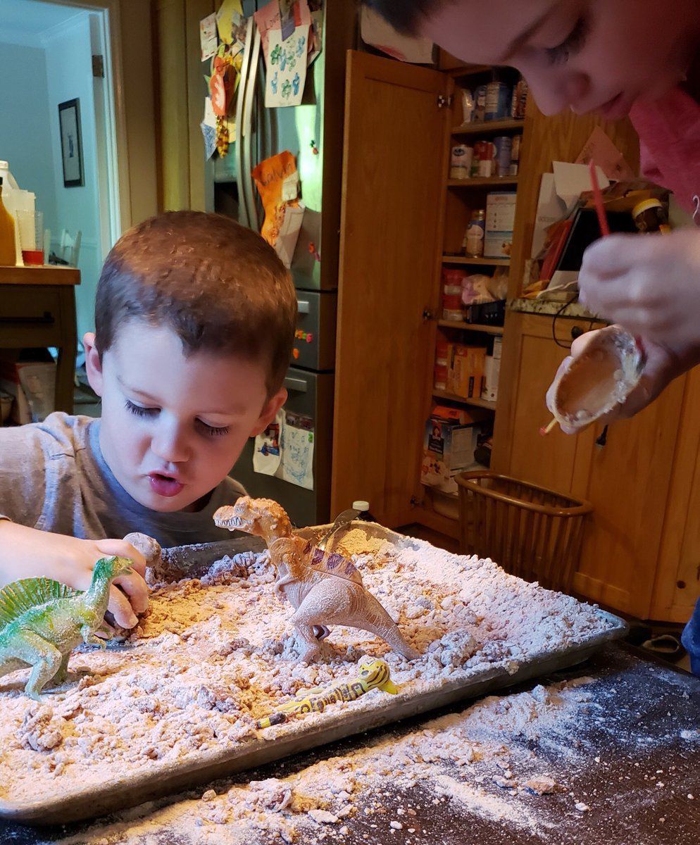 A_Team_Short's tweet photo. A Bulldog &amp; his little brother did a Dino Dig sensory activity today 🦕🦖 #SCPSStrong #SCPSStayEngaged #rr_bulldogs @ChrysEstes @MrsDoraziosClas https://t.co/90vyD4PqDe