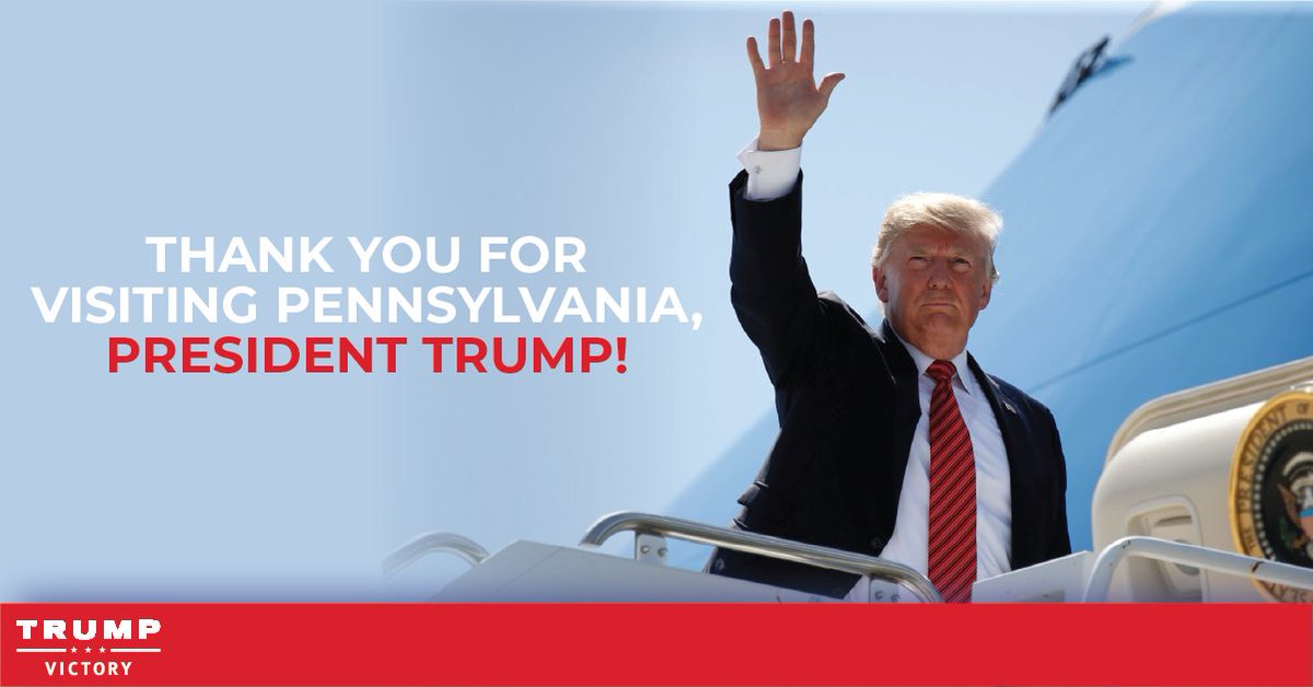PAGOP's tweet photo. Thank you President @realDonaldTrump for your visit today!  We look forward to welcoming you back soon! https://t.co/Q0TcQfO2Dg