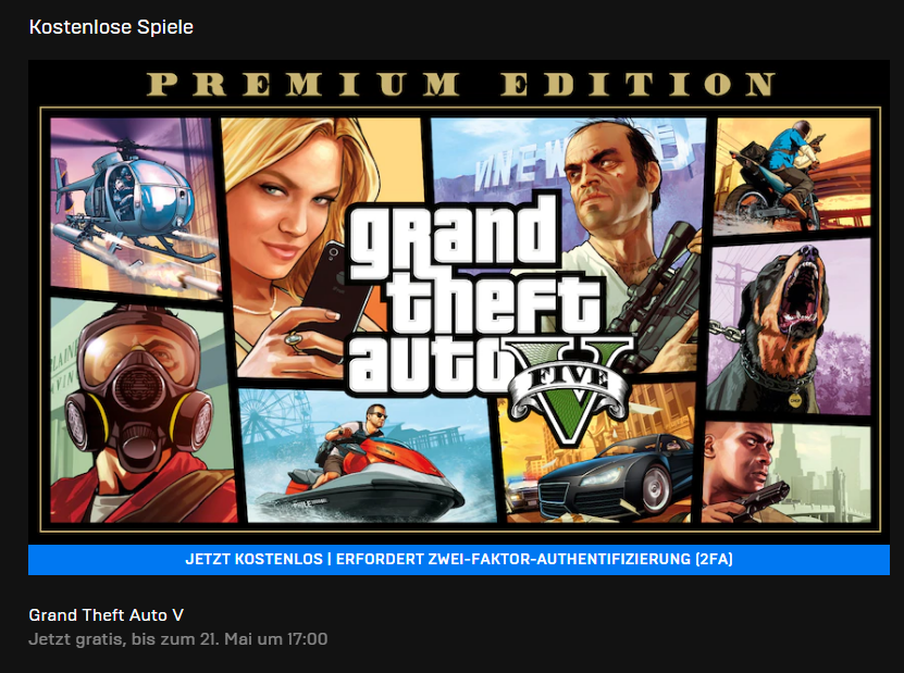Zombey's tweet photo. GTA 5 ist bis zum 21.05 komplett kostenlos im Epic Games Launcher. (Man behält es auch für immer, wenn man es sich geholt hat) https://t.co/bLw3W35OoG