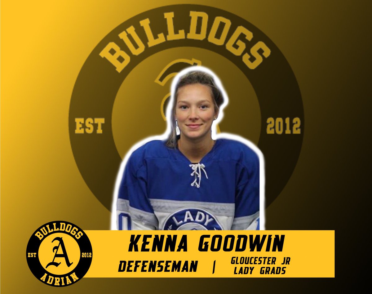 AdrianWD1Hockey's tweet photo. Happy to announce the commitment of Kenna Goodwin for the 2020-2021 season! Kenna is a defenseman from Gatineau, Quebec and she played for the Gloucester Jr Lady Grads! Welcome to the team Kenna! https://t.co/UZ8mOJDc7f