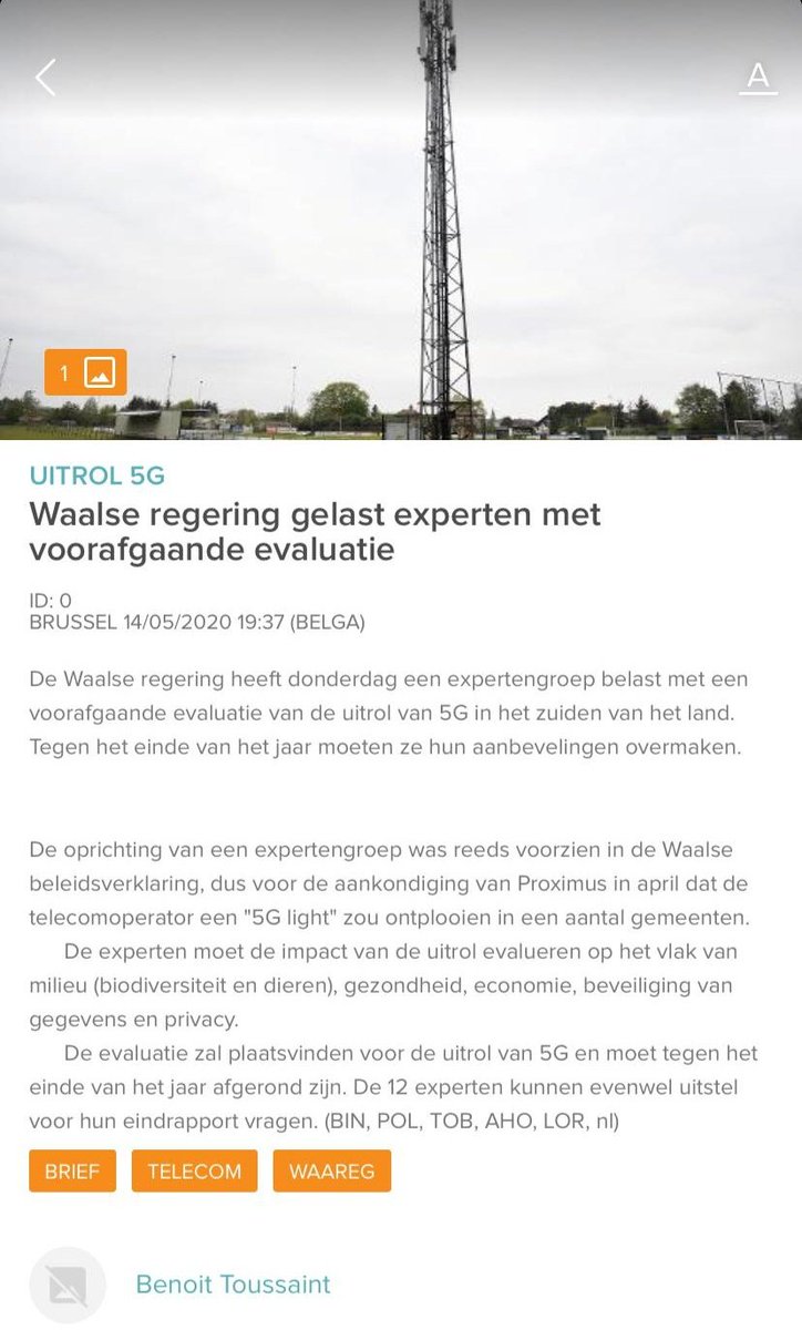 peterdedecker's tweet photo. Terwijl heel de wereld 5G uitrolt, gaat Wallonië eerst nog een studie uitvoeren waarvan het resultaat al gekend is: er zijn geen negatieve elementen gevonden, meer onderzoek is nodig.
Wat een contrast met Vlaams regeerakkoord, dat uitrol van een gebiedsdekkend 5G netwerk ambieert https://t.co/gou4y4Pcnp