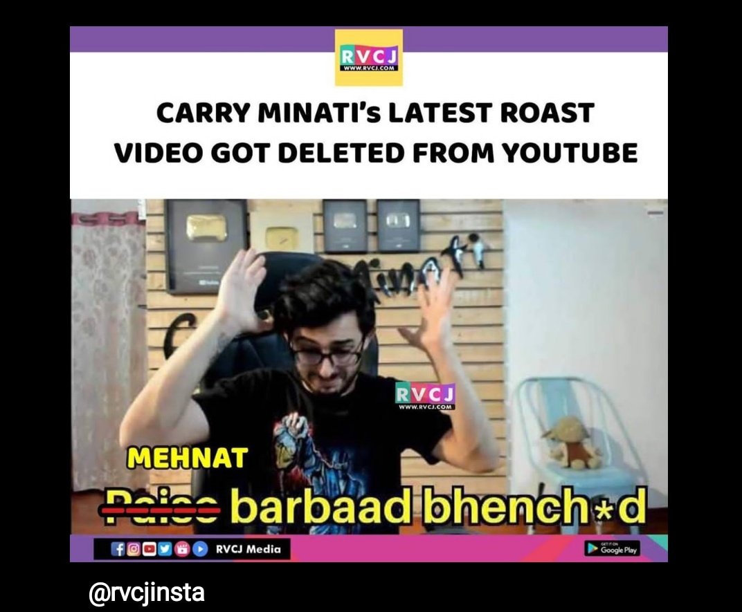 mr_nazkani's tweet photo. #BringBackCarryVideo 
@YouTube @ytcreators @YouTubeIndia 
Carry minati video bring back YouTube. https://t.co/dpdJaLKURg