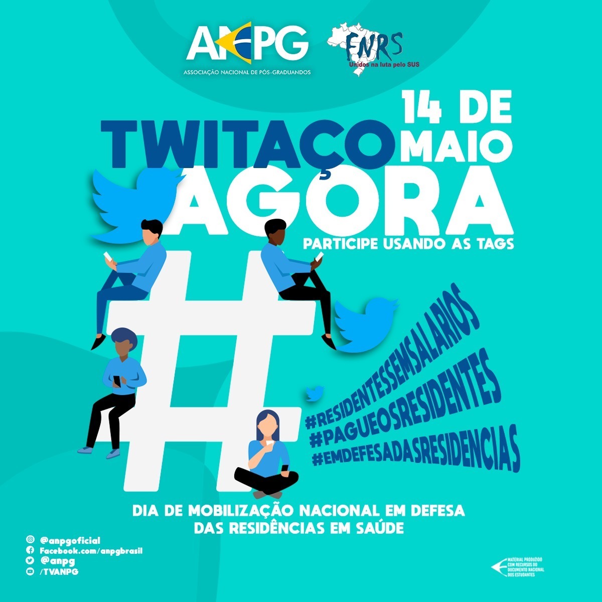 anpg's tweet photo. Corre pro Twitter e participe!
Dia nacional de paralisação, em defesa dos residentes em saúde
#residentessemsalarios #pagueosresidentes #emdefesadasresidencias https://t.co/yZLH36cW8f