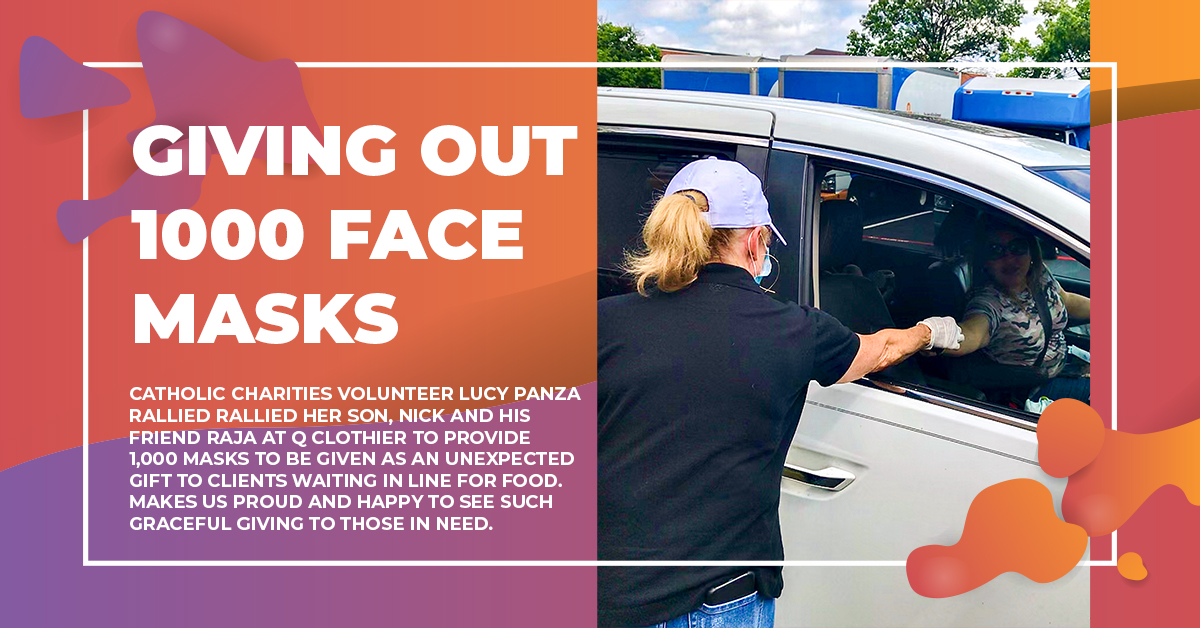 Volunteer Lacy Panza helped pull together 1000 masks we passed out during the Catholic Charities drive thru food line. Help us get to 1000 Acts of Kindness, drop a story/picture below with YOUR Act of Kindness in the comments! 👇 #GiveTogetherNowDallas @_STFoundation