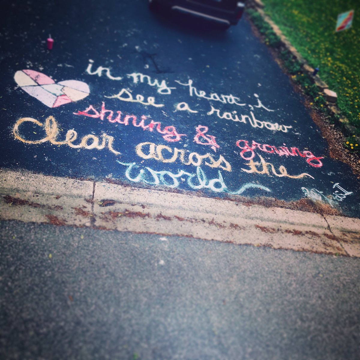 sobauer37's tweet photo. In my heart... a little chalk art tribute to the world a la @ronartisii https://t.co/sAN8PDbrhb