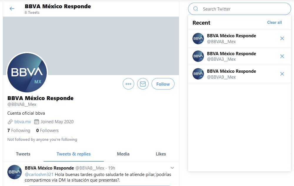 juloga1995's tweet photo. @BBVARe_mx Ya he reportado otras dos cuentas con la misma nomeclatura y creadas recientemente. https://t.co/Qd4fus7yhk