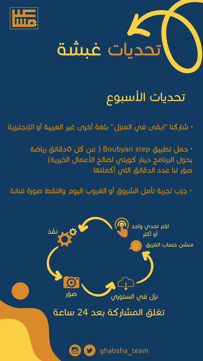 ghabsha_team's tweet photo. شارِكنا في تحدّياتِ هذا الأسبوع🔥. https://t.co/ScZEdN6ezL