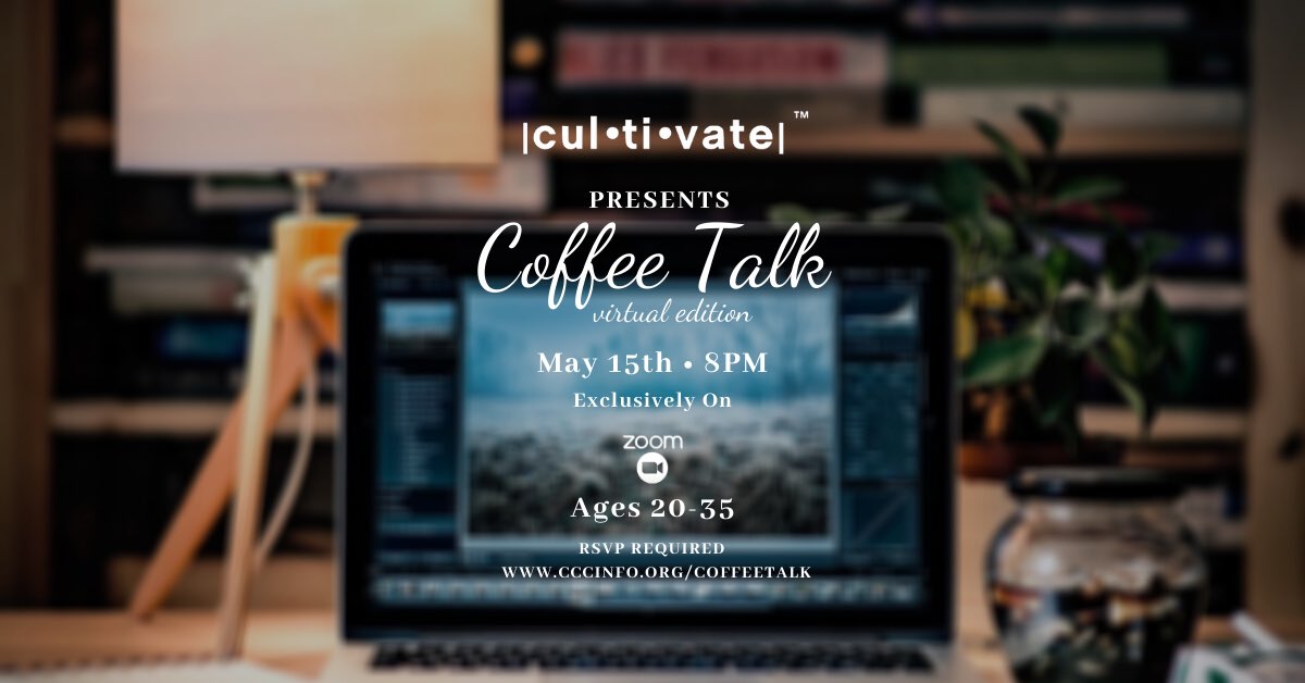 CultivateCCC's tweet photo. Join us this Friday @ 8pm for a virtual Coffee Talk discussing “The Audacity of Hope”. If you’ve been with us these past two Fridays, you know you’re in for a treat! 

And don’t forget your coffee mugs! 

Register today: https://t.co/Fpfp0wc3Pu

#coffeetalk #myccc #cultivateccc https://t.co/TZpYvawzyC