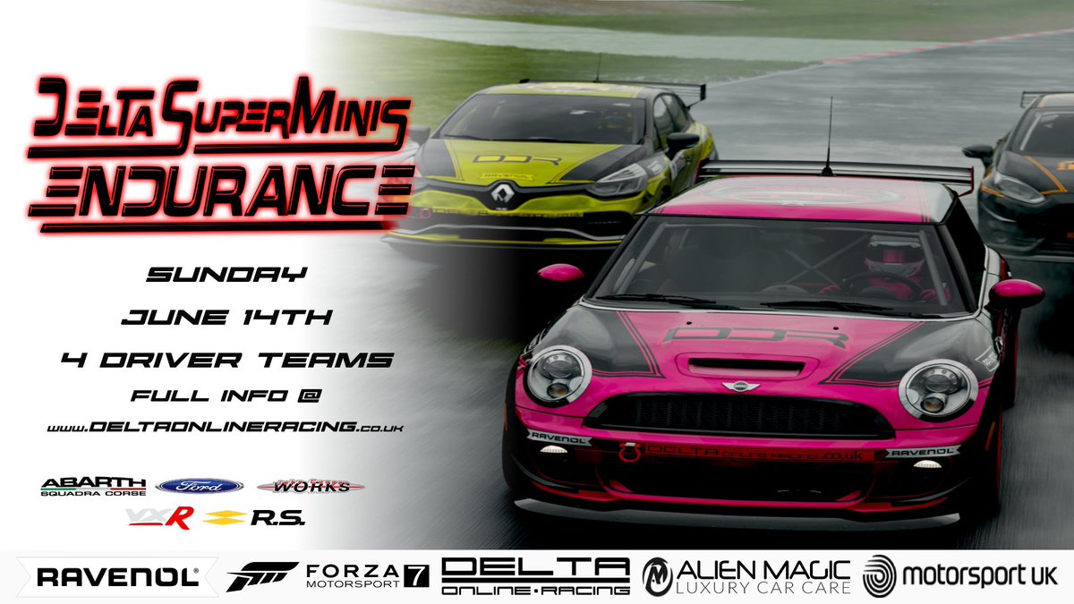 deltaonlinerace's tweet photo. What better way to finish 
Season 3 of the SuperMinis 
than with the “Suzuka 400” endurance events 

Our first endurance event on Forza 

Full info: https://t.co/fCarO1FZgE… https://t.co/RfuPxdiFgJ