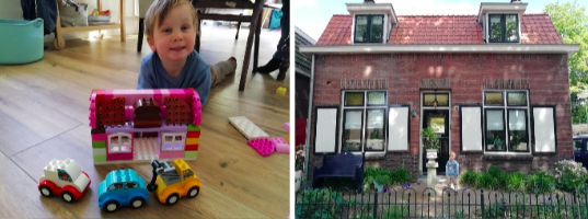 Een thema verbindt in deze periode tussen thuis en school. Bij het thema ‘mijn huis’ bouwt deze architect in spe van net vier jaar zijn eigen huis na #mooionderwijs.