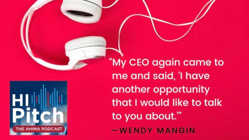 AHIMAResources's tweet photo. Wendy Mangin, MS, RHIA, started a career in health information at age 19 on the recommendation of an acquaintance of her mother's. On this episode of #AHIMA #HIPitch, she talks about the decisions that can open doors. https://t.co/7MHa5jvX2j https://t.co/YrjOsPTegH