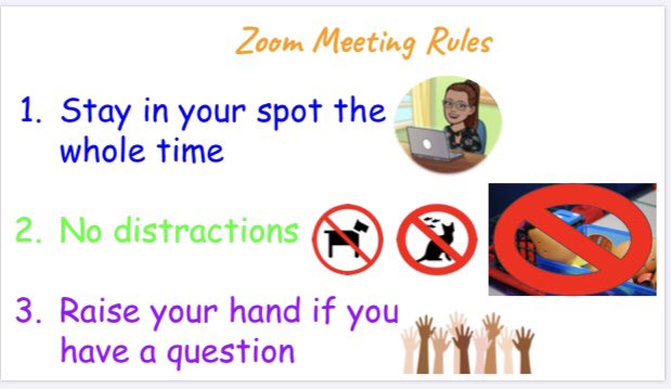 MsChristensen25's tweet photo. We learned new Zoom meeting rules yesterday including hand gestures. My class already had the rules down when we met today! #wearestars #distancelearning #Michaelunited #MichaelLegendary @NISD @NISDMichael https://t.co/KslM5arEVe