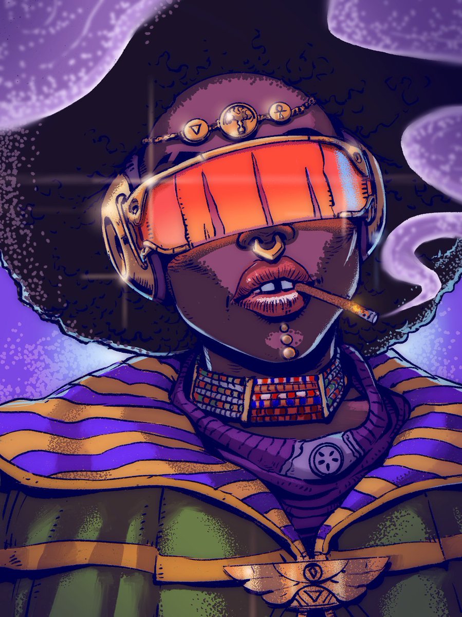 karlschulschenk's tweet image. Hello internet! I’m once again emerging from my art cave to share something new :) These artworks are part of a bigger story that I’ve been working on lately, which explore a future through a psychedelic and afro-futuristic lens. #afrofuturism #solarpunk #worlddesign #psychedelic