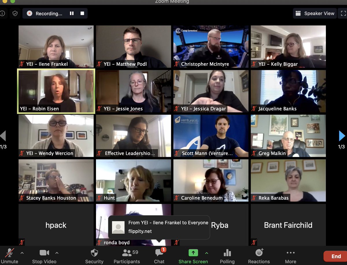youngeinstitute's tweet photo. What a great Power Hour! Thank you to all of our guest speakers - @OurVentureLab @ELALeadership and @InventorsHOF! And thank you to all of the incredible educators who came #NEOeship #entrepreneurshipeducation https://t.co/WxAS6OQRQd