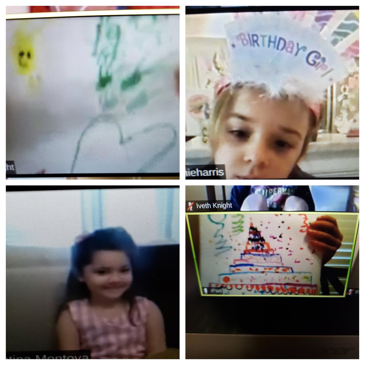 bcanohsesorg1's tweet photo. "I love her."
"I like playing with her and hugging her."
"I love to do everything with my friend."
"I like it when she smiles."
Birthday Zoom fun
#HSESstrong #llamabirthday #prek3 @hsessaints https://t.co/nCgFV21E7Y