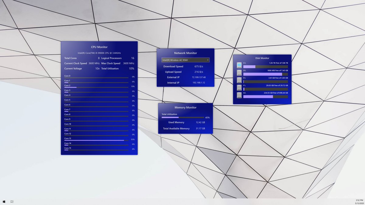 WidgetLauncher's tweet photo. The Performance Monitor widgets have been released! For a limited time, they can be acquired free of charge! Get them here https://t.co/tEskXrbu9a https://t.co/FDtn4S9VvO