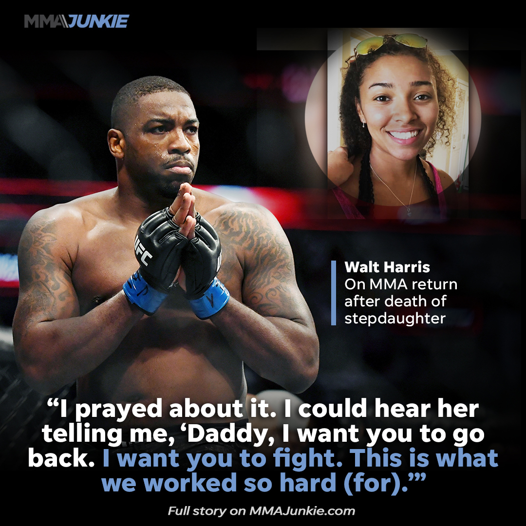 MMAJunkie's tweet photo. Walt Harris wouldn't come back until he received Aniah's blessing. 🙏

#UFCFL | Full story: https://t.co/Fbtvmwtmwl https://t.co/9eHWB1e1Ti