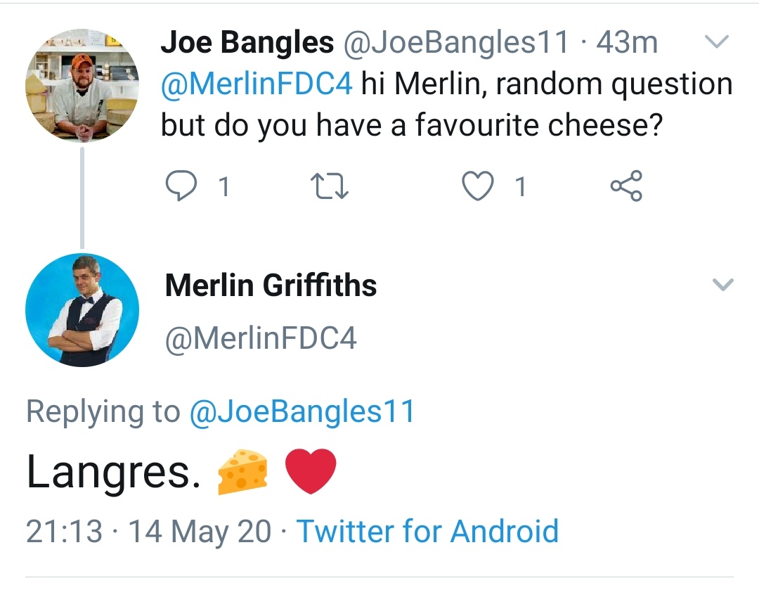 Thank you to the wonderful  @MerlinFDC4,  @jaydeadams,  @GaryDelaney and  @WillBayleytt for your replies and delectable cheese choices.Not everyone I put on the cheese wall likes cheese but if you're good enough to reply, you're making the wall  #ThursdayThoughts