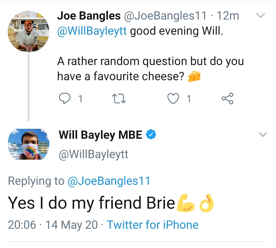 Thank you to the wonderful  @MerlinFDC4,  @jaydeadams,  @GaryDelaney and  @WillBayleytt for your replies and delectable cheese choices.Not everyone I put on the cheese wall likes cheese but if you're good enough to reply, you're making the wall  #ThursdayThoughts