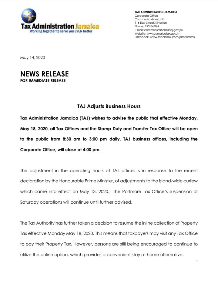 Tax Administration Jamaica Stamp Office, Kingston Parish (+1 888829