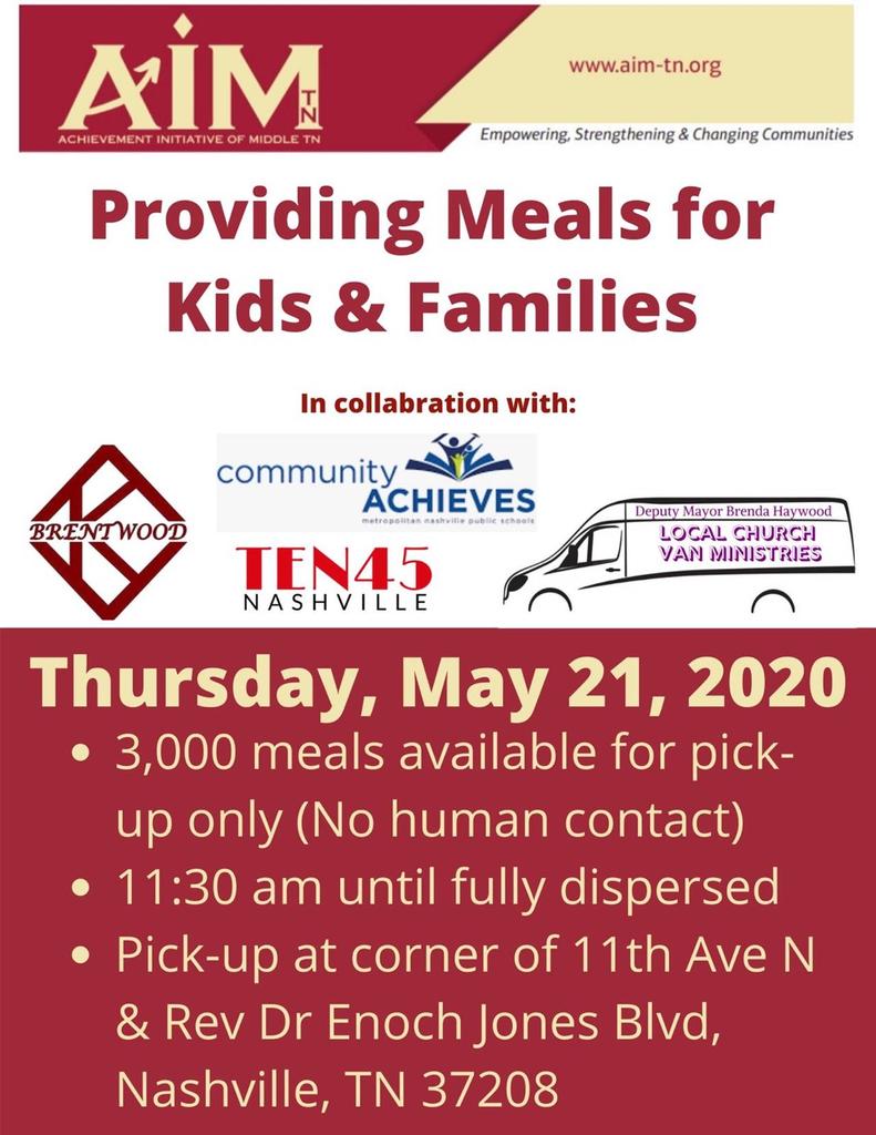 judylewisMNPS's tweet photo. So excited to partner with AIM Foundation of Middle TN and the Brentwood Alumni Chapter of Kappa Alpha Psi for another HUGE meal distribution to serve our @MetroSchools community next Thursday. Families can drive up and get fed. Please spread the word! https://t.co/rtZEybz2xY