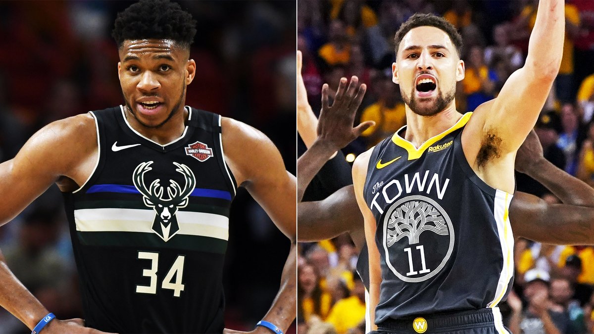 NBCSWarriors's tweet photo. Luring Giannis to the Bay could cost a hefty price. 

Is landing the Greek Freak worth losing Klay? There is no easy answer (via @Schrock_And_Awe)
https://t.co/J5egZvSZ5c https://t.co/OOHWVw05Jl
