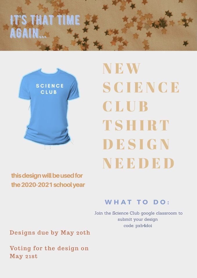 ScienceClub_HHS's tweet photo. Be sure to submit designs!! Winner receives a prize 👀 https://t.co/2cmvA3pasf