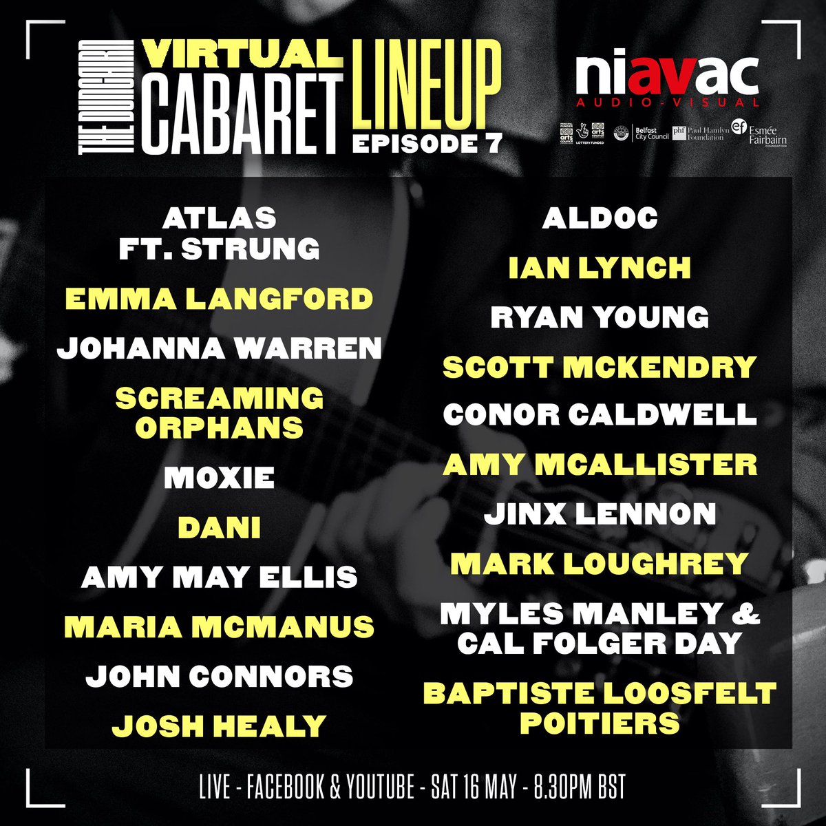 theduncairn's tweet photo. FORTY ONE. Yes we are supporting 41 artists on ep7 of #duncairncabaret on Saturday.  All proceeds/funds shared equally among all 111 artists who have contributed over the 7 episodes. We’ve pulled out all the stops on this one. Please donate https://t.co/AAmc8JD0cB https://t.co/PkKdsWmu3O